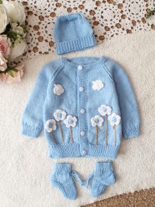 Blue Blossom Crochet Baby Gift Set