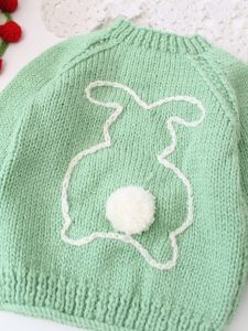 Bunny Motif Crochet Baby Sweater