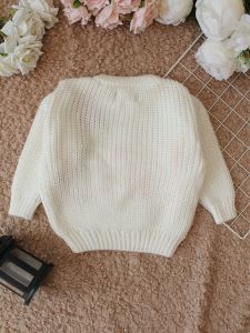 Floral Script Crochet Baby Sweater