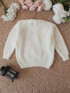 Hand Knitted Full Sleeves Bow Detailed Sweater