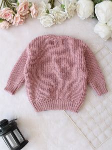 Hand Knitted Full Sleeves Tulip Floral Applique Detailed Sweater