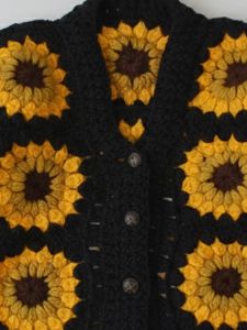 Handmade Crochet Sunflower Cardigan