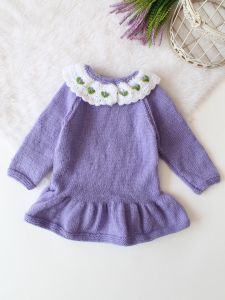 Lavender Crochet Baby Frill Dress