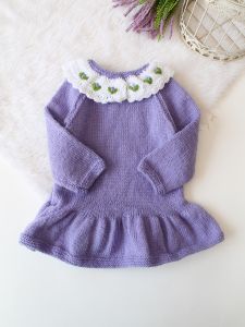 Lavender Crochet Baby Frill Dress