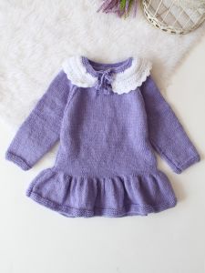 Lavender Crochet Baby Frill Dress