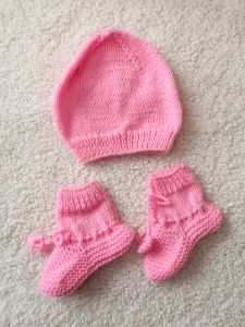 Pink Blossom Crochet Baby Gift Set