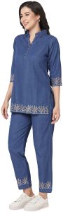 Ladies Blue Denim Co-ord Set