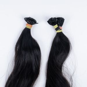 Black Wavy Flat Tips Human Hair Extensions