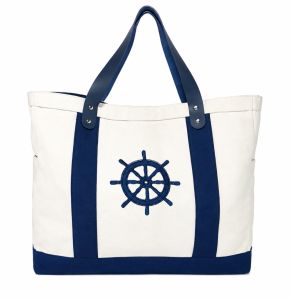Printed Cotton Canvas Beach Tote Bag