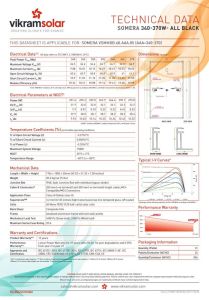 Vikram Solar (DCR) 340-370W Somera Monofacial 120 Half-Cells Efficiency 19.95%
