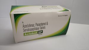 Aceclofenac 100mg Paracetamol 325mg Serratiopeptidase 10mg Tablets