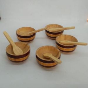 Wooden Bowl Spoon Set