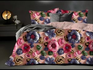 Digital 90 X 100 Pillow Cover and Bedsheet Set