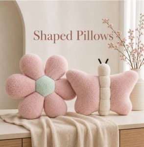 Butterfly And Flower Shaped Plush Pillow