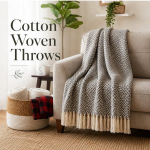 Chevron Cotton Woven Throw Blanket