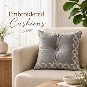 Diamond Embroidered Cushion Cover