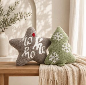 Festive Tufted Shaped Pillow