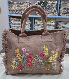 Floral Fringe Tote Bag