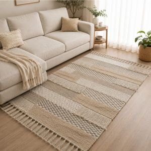 Fringe Pattern Tufted Bath Mat