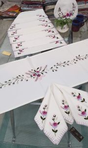 Rose Embroidered Table Linen