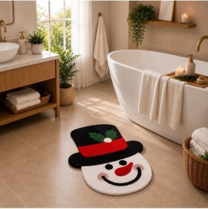 Snowman Tufted Bath Mat