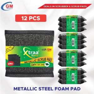 18 Mm Black Metallic Scrub Pad Set
