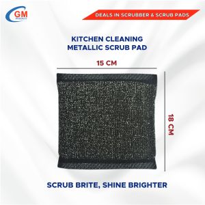 18 Mm Black Metallic Scrub Pad Set