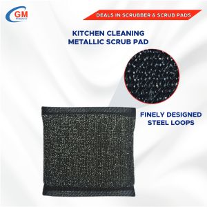 18 Mm Black Metallic Scrub Pad Set