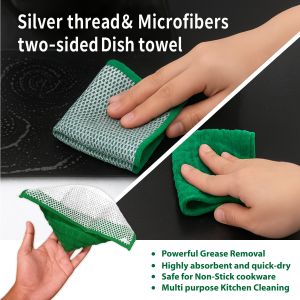 Microfiber Steel Mesh Dish Wash Cloth