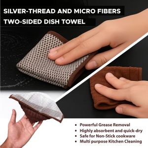 Microfiber Steel Mesh Dish Wash Cloth