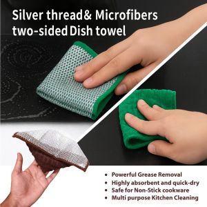 Microfiber Steel Mesh Dish Wash Cloth