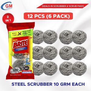 Real Brite 2 In 1 Steel Scrubber