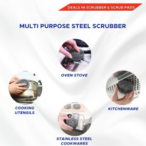 Real Brite 2 In 1 Steel Scrubber