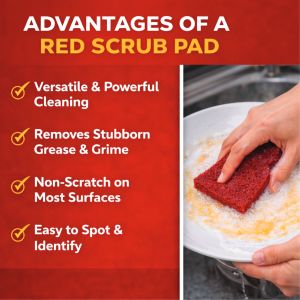 Xtraa Safai Red Force Scrub Pad Set