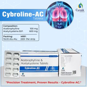 Cybroline AC Acebrophylline Acetylcysteine Tablets