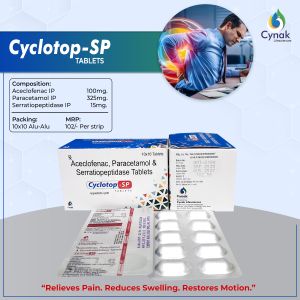 Cyclotop SP Aceclofenac Paracetamol Serratiopeptidase Tablets