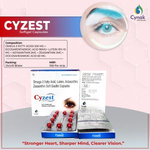 Cyzest Omega 3 Fatty Acids Lutein Astaxanthin Zeaxanthin Soft Gelatin Capsules