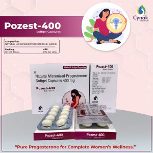 Pozest 400mg Natural Micronised Progesterone Softgel Capsules