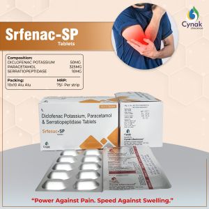 Srfenac SP Diclofenac Paracetamol Serratiopeptidase Tablets