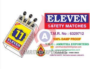 Eleven Wooden Safety Match Box