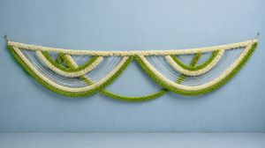 Artificial Floral Door Toran Hanging White Green Traditional Wedding Garland