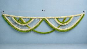 Artificial Floral Door Toran Hanging White Green Traditional Wedding Garland
