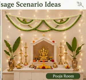 Artificial Floral Door Toran Hanging White Green Traditional Wedding Garland