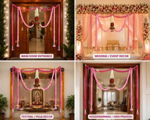 Premium Artificial Flower Door Hanging Set for Wedding, Festival &AMP; Home Decoration | 2 Door Garlands