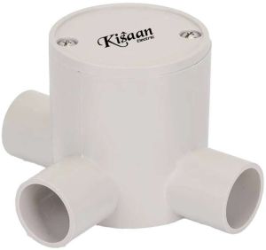 White 20mm 4 Way PVC Junction Deep Box