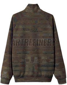 Mens Earth Tone Mosaic Texture Terra Stand Collar Jacket