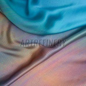Warm Lines on Aqua Printed Fabric