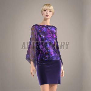 Voilet Night Printed Fabric