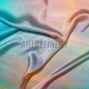 Warm Lines on Aqua Printed Fabric