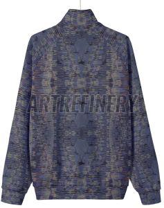 Mens Navy Blue Abstract Stand Collar Jacket